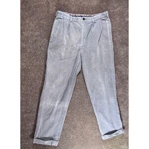 Brooks Brothers Corduroy Elliot Pleated Pants Gray Mens Size 35x34 Cuffed